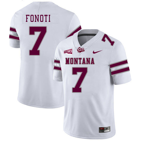 Montana Grizzlies #7 Malae Fonoti College Football Jerseys Stitched Sale-White